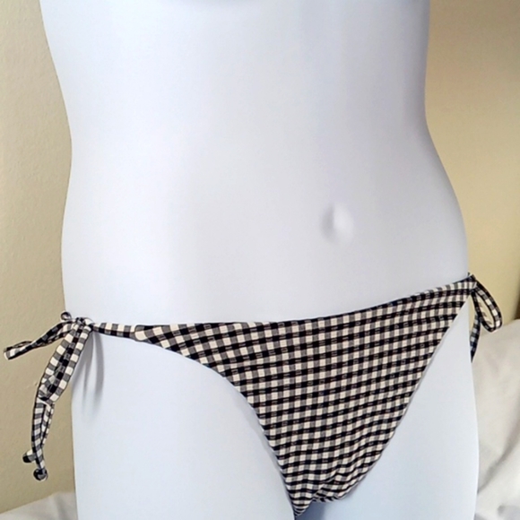 NEW Andie Bikini Bottom Large Black White Swim Vacation GINGHAM Resort - Picture 3 of 5